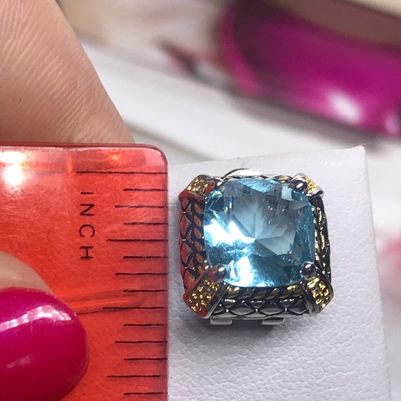 Sterling Silver Blue Topaz Earrings - Picture 5 of 5